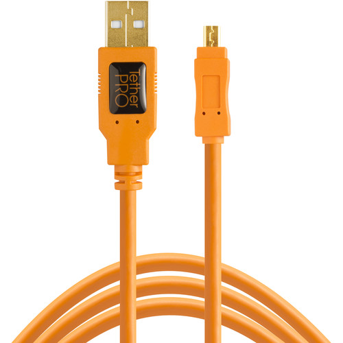 Dây Tether Tools - TetherPro USB 2.0 to Mini B 8 Pin, Dài 4.6m Màu Cam (USB-Mini B8) CU8015-ORG